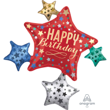 Supershape Birthday Satin Star Cluster